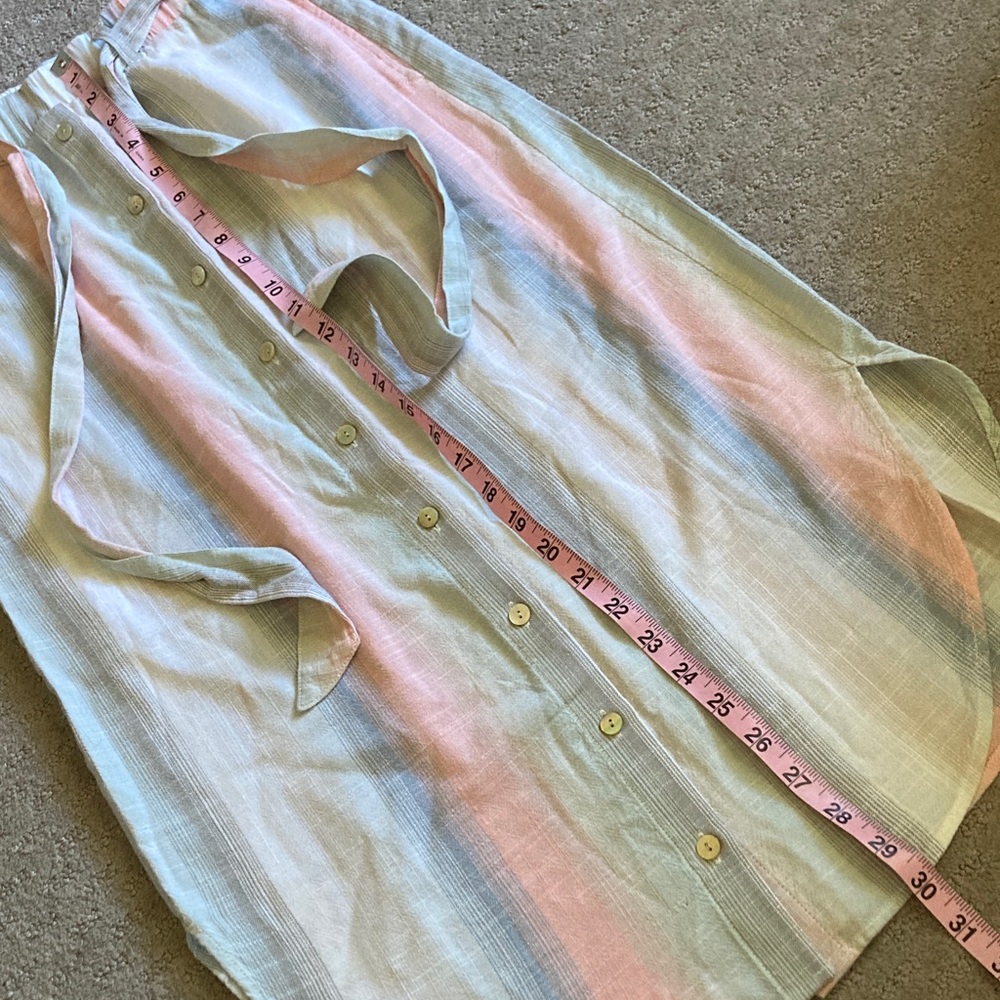 CLOTH & STONE curved hem belted pastel midi skirt, XS. - Picture 9 of 10